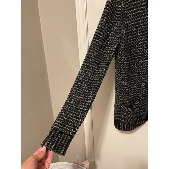 Rag & Bone Neiman Marcas black gray wool Cardigan sweater pockets button Large - Picture 6 of 8